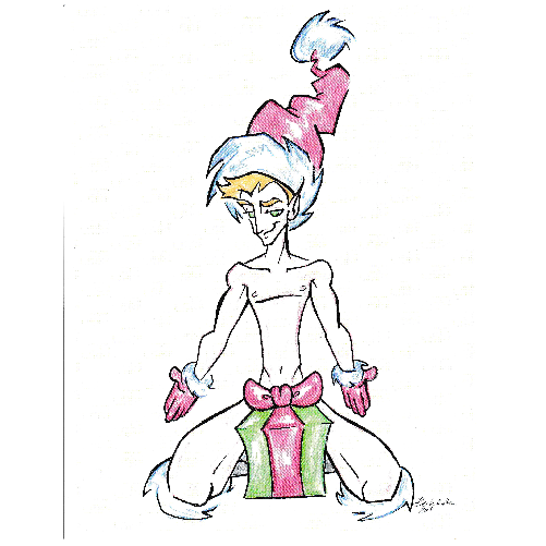 PinUp Elf With A Gift